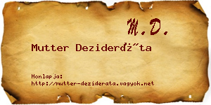 Mutter Dezideráta névjegykártya